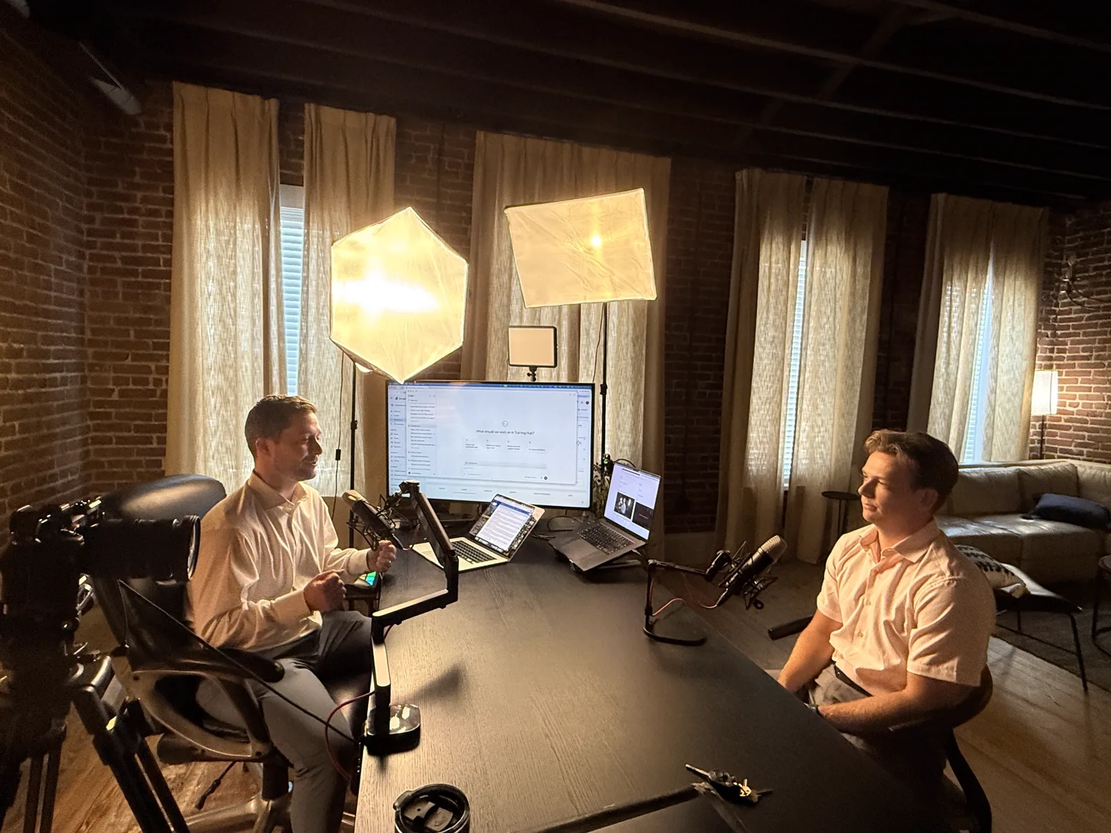 Interview recorded in a working studio